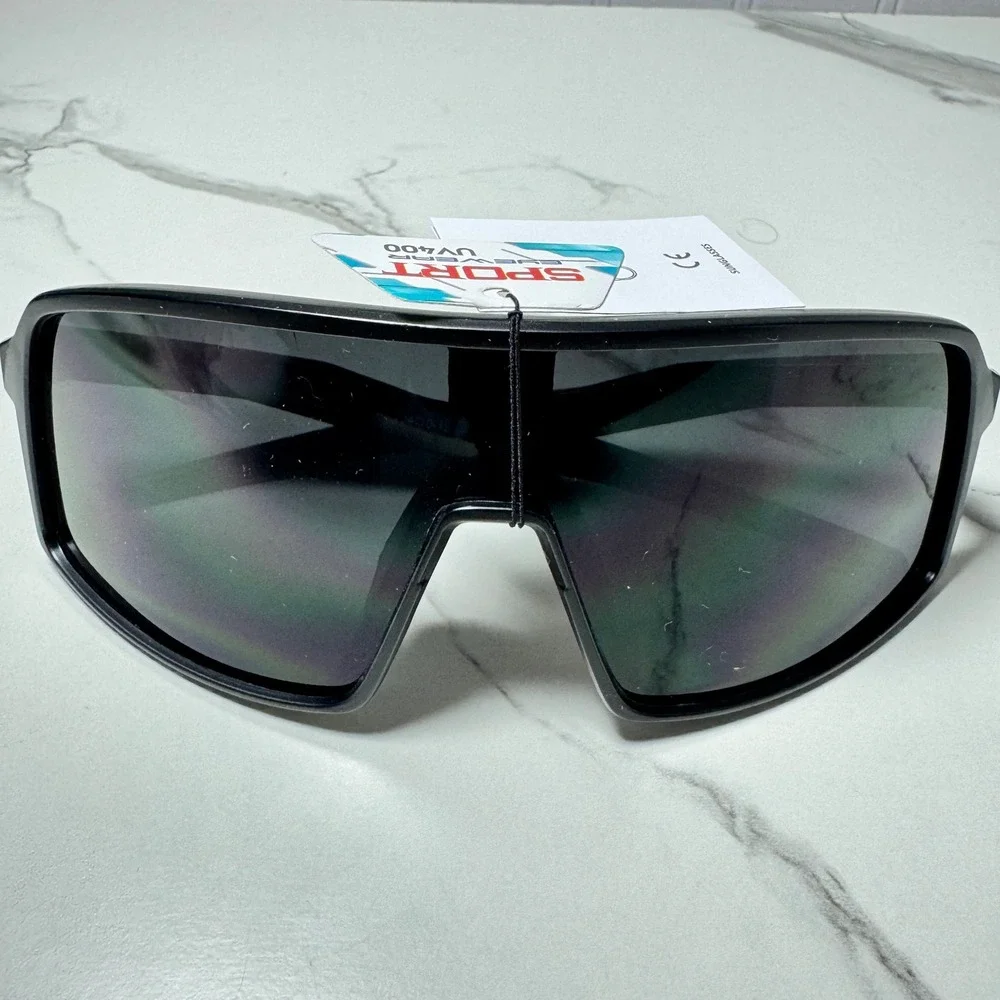 Sport Eyewear Shield Sunglasses Black Wrap UV400 Cat 4 134-0-139 SPT109